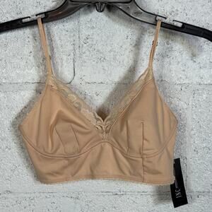 I.N.C.  Women's Lace-Trim long line Bralette Almond Latte Small